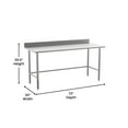 thumbnail image 5 of Flash Furniture 72" x 30" Stainless Steel General Purpose Table with 4" Backsplash, 5 of 10