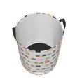 thumbnail image 2 of KLL Colorful Trains Waterproof Foldable Laundry Hamper Bucket with Handles for Storage Bin,Kids Room,Home Organizer (Small ), 2 of 7