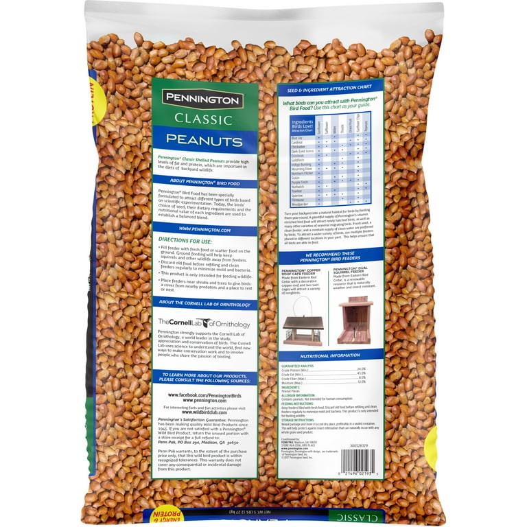 Pennington Classic Shelled Peanuts Wild Bird and Wildlife Feed, 5 lb. Bag