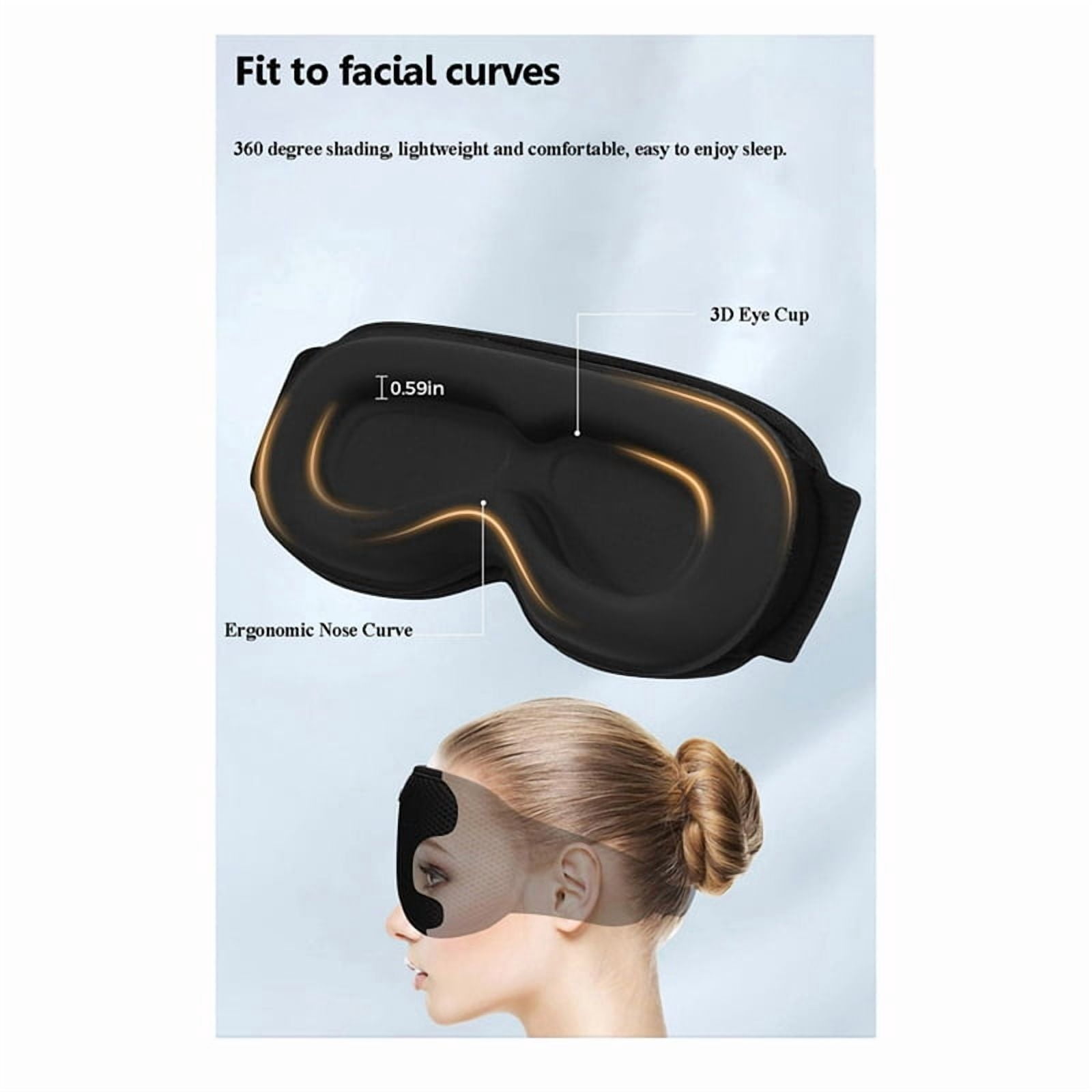 2X 3D Wireless Sleeping Headphones Blindfold Soft Washable Bluetooth5.4 Music Eyemask Handsfree Call