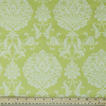 Waverly Inspirations 45" 100% Cotton Damask Sewing & Craft Fabric 8 yd By the Bolt, Celery