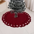 thumbnail image 4 of Hvmvliv 24in Round Boho Christmas Tree Skirt Knitted Small Xmas Tree Skirt Christmas Tree Base Cover Carpet for Christmas Tree Decoration Red, 4 of 6