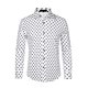 thumbnail image 5 of Camisa de manga larga para hombre con patrón de lunares INSPIRE CHIC, camisas de negocios en bloque de color S blanca, 5 of 6