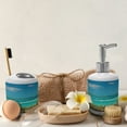 thumbnail image 4 of Ambesonne Ocean Soap Dispenser & Toothbrush Holder Set, Anchored Boats in Sea, 2 Pcs, Teal Blue Green, 4 of 6