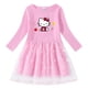 thumbnail image 3 of Hello Kitty lindo estampado de dibujos animados niños algodón moda plisada princesa vestido estrella Luna hilo neto manga larga casual niñas falda, 3 of 5