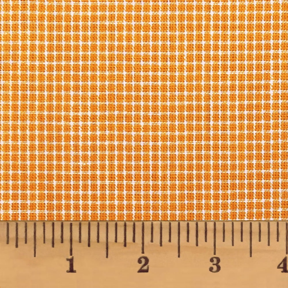 Sunrise Orange Plaid Check Homespun Cotton Fabric -Sold by the Yard- JCS Fabric