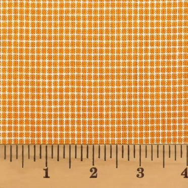 JCS Sunrise Orange Plaid Check Homespun Cotton Fabric -Sold by the Yard