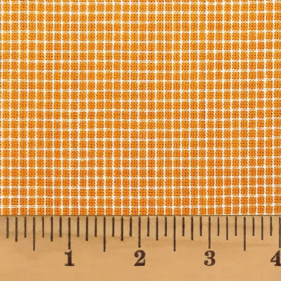 JCS Sunrise Orange Plaid Check Homespun Cotton Fabric -Sold by the Yard