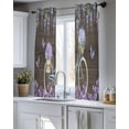 thumbnail image 5 of Purple Flowers Sheer Curtains 39 Inch Length 2 Panels Set for Living Room/Bedroom, Weeping Spring Floral Bicycle Wooden Farmhouse Kitchen Curtains Grommet Curtains Window Treatments 27.5"x39"x2, 5 of 7