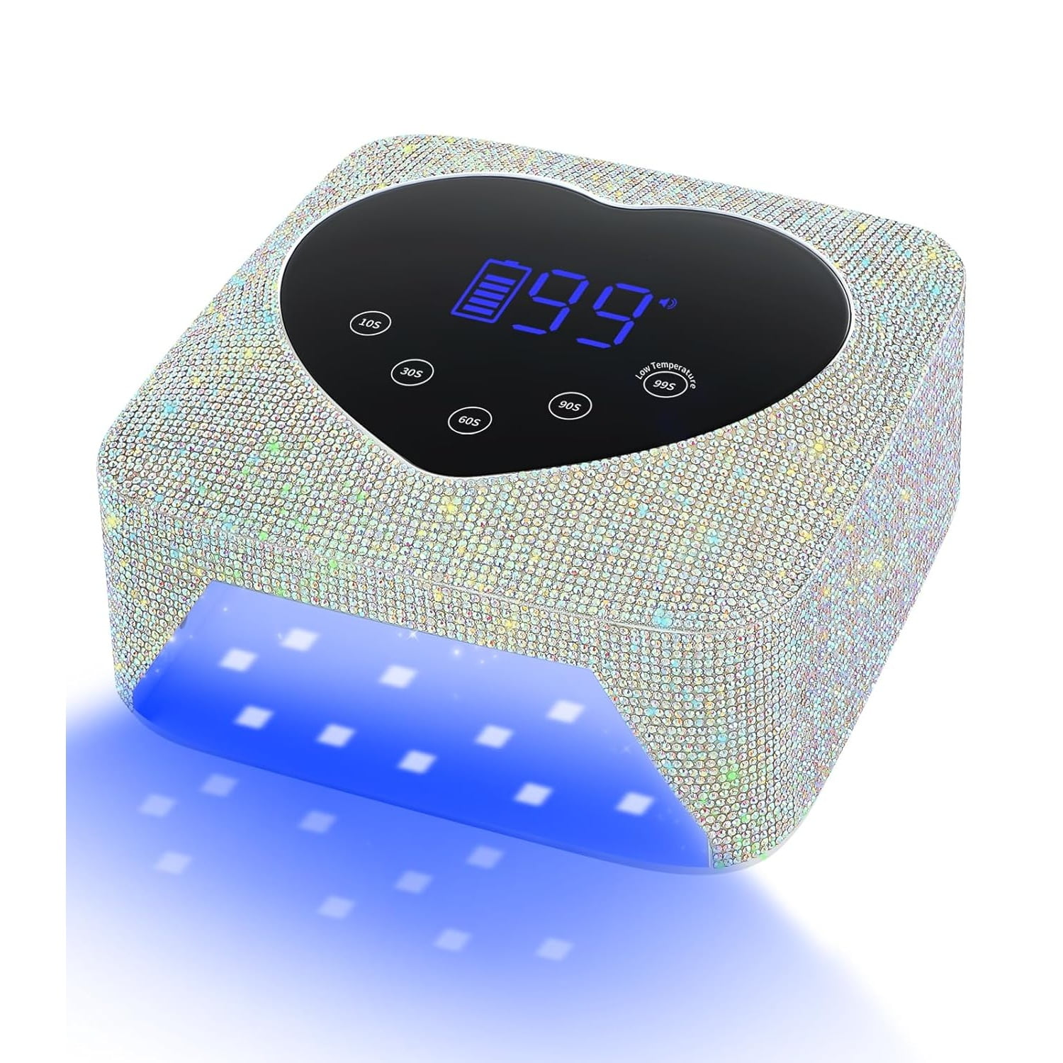 Cordless UV Nail Lamp for Gel Nails 72W, Rechargeable Diamond LED Nail Dryer with 5 Timer Setting, Touch Control & Auto Sensor, Fast Nail Light Curing Lamp for Salon & Home