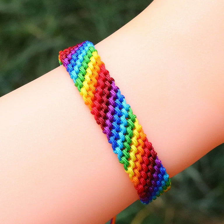 Woven Couple Weave Rainbow Pride Bracelet for Braided Rope