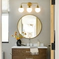 thumbnail image 5 of Bathroom Vanity Light 3 Lights Bathroom Lighting Fixtures Over Brushed Gold Wall Sconces with Frosted Globe Glass for Hallway Restroom, 5 of 5