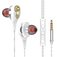 thumbnail image 2 of Auriculares de música de 3,5 mm con graves profundos en la oreja Auriculares deportivos con cable y micrófono (blanco) Likrtyny  Para estrenar, 2 of 4