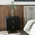 thumbnail image 2 of HOMCOM Nightstand, Bedside Table, Side End Table w/ 2 Drawers, Metal Legs, 2 of 10