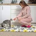 thumbnail image 3 of Non Slip Kitchen Floor Mat Flower Watercolor Gray Yellow Art Set 2 Piece Kitchen Rug Yoga Mat, 3 of 5