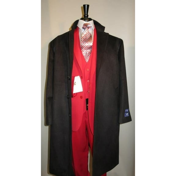 Men's Dress Coat 3 Button Long Wool Blend Black Color Full Length Overcoat Winter Men's Topcoat Sale