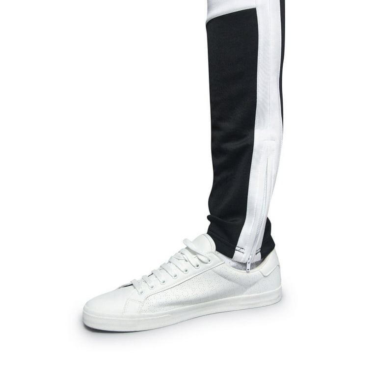 G Style USA Men s Hip Hop Slim Fit Track Pants Athletic Jogger Colorblock Knee Side Stripe Frozen Yellow 3X Large
