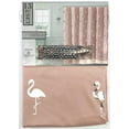 thumbnail image 2 of Serafina Home Flamingo Fabric Shower Curtain: Elegant Silver Metallic Foil Design (Blush), 2 of 2