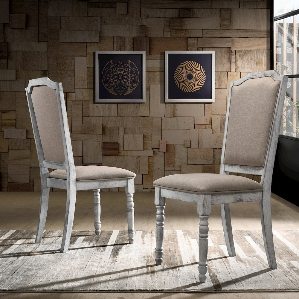 Roundhill Furniture Iris Dining Chair, Set of 2, Brown