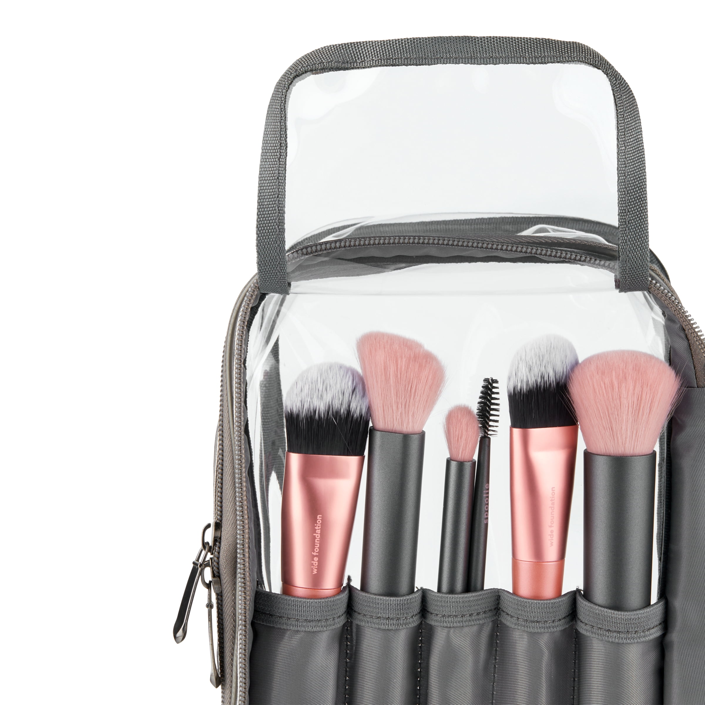 Makeup and Cosmetic PVC Train Case, Clear, 8.65" x 5.9" x 6"