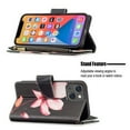 thumbnail image 3 of Dteck Case for Apple iPhone 13 6.1-inch,Magnetic Patterned Leather Zipper Card Holder Wallet Flip iPhone 13 6.1" Phone Case Kickstand Shockproof with Hand Strap Cover,Flower, 3 of 6