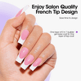 thumbnail image 3 of Gellen French Tips Gel Nail Kit - 240 Pcs Pink Long Square, Salon Acrylic Fake Nail Kits Including Gel Top Coat and Base Coat, UV Lamp, Solid Nail Glue Gel, Nail Charms for French Tip Manicure, 3 of 10