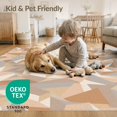 thumbnail image 3 of ODIKA 6'x9' Beige Clay Geometric Design Washable Area Rug Dynamic Abstract Pattern with Modern Flair for Family Room, Living Mater Bedroom, Non-Slip, Easy Care, 3 of 6