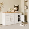 thumbnail image 3 of Walsunny Sideboards Buffets Table 28.3" with Drawer Storage Cabinet Adjustable Shelf Farmhouse Coffee Bar Cabinet for Kitchen Dining Room Entryway Small Places White, 3 of 9