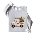 thumbnail image 5 of Ink-Printed Image NOT a Yarn Patch - Christmas Golf Cart Sweatshirt for Women Festive Sweater Gray Sweatshirt Adult Medium, 5 of 5
