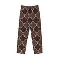 thumbnail image 4 of Junzan Men'S Pajama Pants Brown Gold Grid Sleepwear Pants Pj Bottoms Drawstring And Pockets, 4 of 9