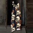 thumbnail image 6 of EANJE Halloween Jumpsuits for Women Dressy Wide Leg Scary Gothic Skull Floral Print Overalls Sleeveless Women Rompers Straps Jumpsuits Oversized Bib Overalls Winter Clothes Navy XL, 6 of 6