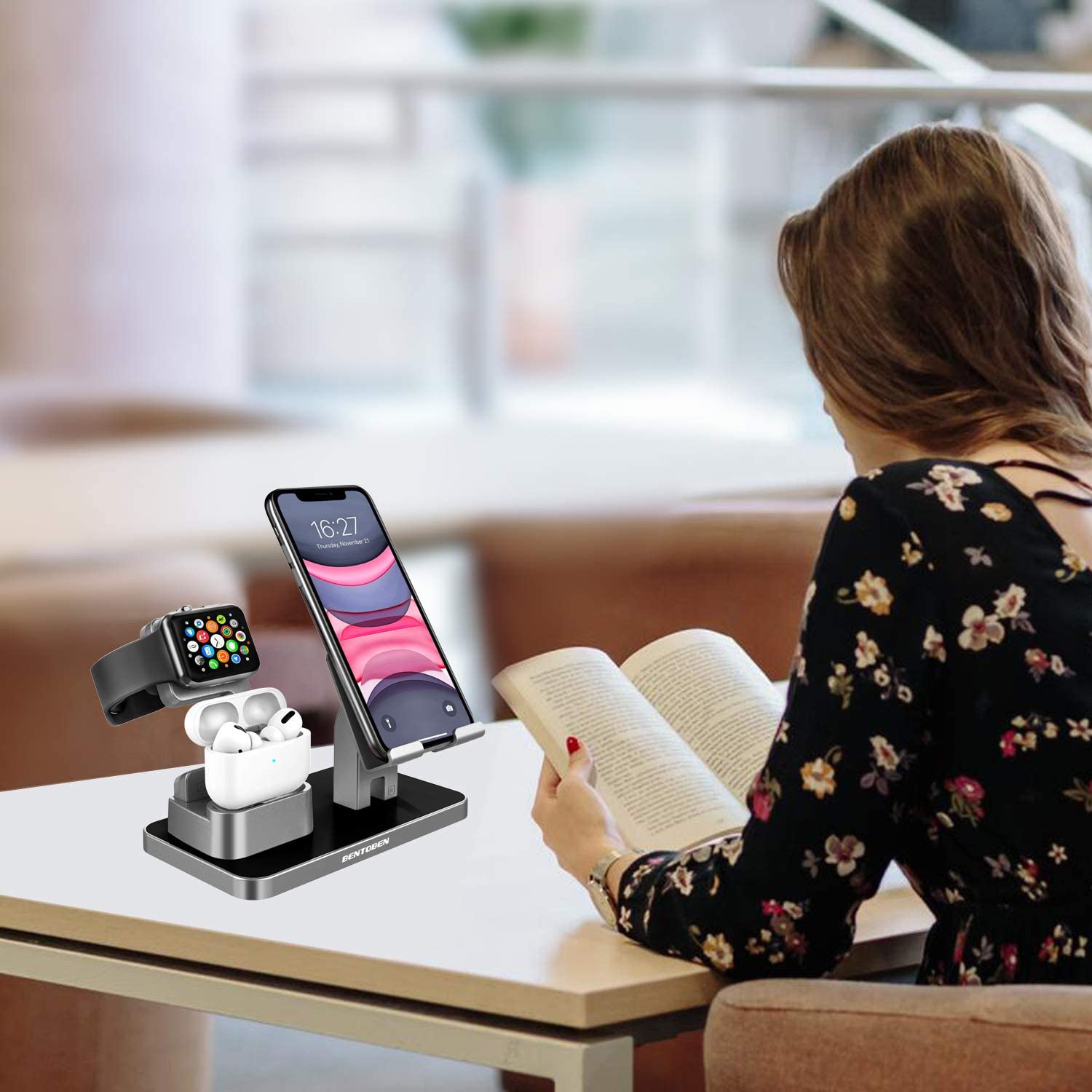 For 3-in-1 Charging Stand,Universal Charging Dock Station For Airpods Pro 2/1  Apple Watch Series 5/4/3/2 iPhone 12 11 SE2 XS Max XR X 8 7 6S 6 Plus 5S 5  Android Smartphone iPad Tablet, Space Gray | Walmart Canada