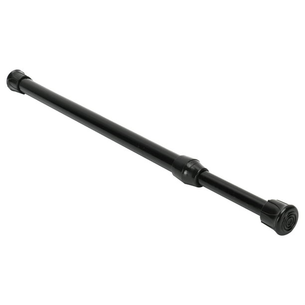Barra de Cortina Telescópica, Varilla de Tensión de Resorte, Tamamo Ajustable, Acero de Alto Carbono, Negro, 15,7 35,4 Pulgadas, Armario de Baño y