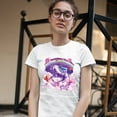 thumbnail image 3 of Tee Hunt Pug Riding a Unicorn in Clouds T-Shirt Space Rainbow Trippy Donuts Women's T-Shirt Tee, White, Small, 3 of 5
