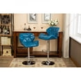 thumbnail image 4 of Glasgow Contemporary Tufted Adjustable Height Hidraulic Bar Stools, Set of 2, BLUE, 4 of 10