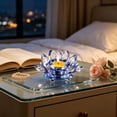 thumbnail image 5 of Crystal Lotus Tealight Candle Holder - Glass Tea Light Candlestick, Clear Crystal Figurine Ornament for Home, Office, Christmas, Halloween Decoration, 5 of 6