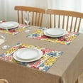 thumbnail image 3 of Pioneer Flower Floral Print Pattern Summer Placemats Table Placemats Set Of 4-Linen Kitchen Washable Placemats Table Mats 12x18 Inch Non-Slip Heat Resistant, 3 of 6