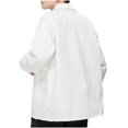 thumbnail image 3 of Tawop Jackets for Men Lightweight Bomber Long Sleeve Hoodless Loose Casual Mens Clothes,White,L, 3 of 3