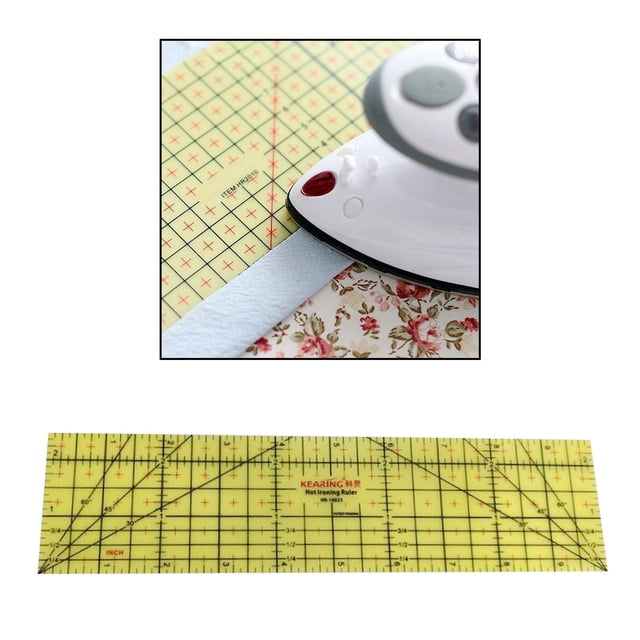 Hot Ironing Ruler, Quilting Ruler DIY Sewing Supplies, High Temperature Ruler,Patchwork Control Ruler for Quilting,Sewing & Crafts (10x2.5in , 10x5in) 10x2.5 pulgadas BLESIY Regla de planchado en caliente