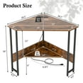 thumbnail image 4 of Giantex Corner Desk w/Power Outlet, 90-degree Triangle Computer Desk for Small Space, Space-saving Writing Desk, Laptop PC Desk for Home Office, Brown, 4 of 10
