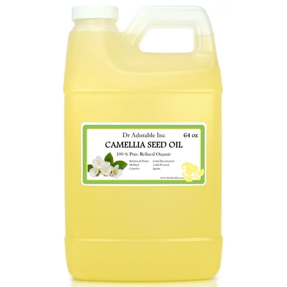 Dr Adorable - 64 oz - Camellia Seed Oil - 100% Pure Organic Cold Pressed Natural Hair Skin Care Anti Aging