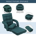 thumbnail image 4 of FLOGUOR 14-Position Adjustable Floor Chair, Chaise Lounge Indoor, Folding Lazy Sofa with Armrests and a Pillow Padded Adults Gaming Chairs for Living Room, Bedroom Factory Price (Green) 8803GN, 4 of 6