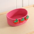 thumbnail image 5 of PEACNNG Strawberry Nordic, Foldable Linen Storage Basket Organizer for Baby Clothes, Kids Toys, and Gadgets - Pretty in Pink, 5 of 5