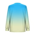 thumbnail image 4 of VBVC No Boundarie Women's Long Sleeve Tops,Womens Casual Crewneck Sweatshirt,Loose Gradient Colored Pullover For Women,Sky Blue,Size XL, 4 of 6