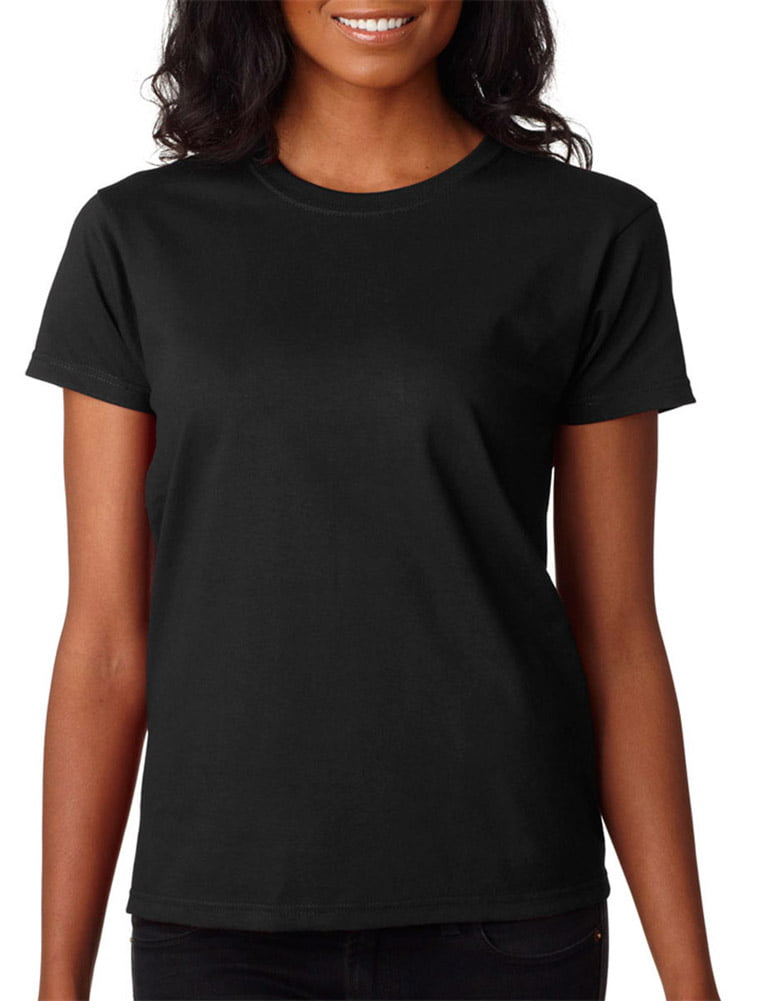 Gildan 2000L Ultra Cotton Ladies T-Shirt -Black-X-Large - Walmart.com
