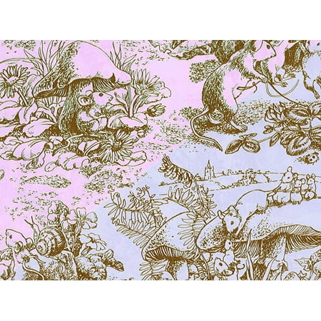 Pack of 1, Baby Toile Gift Wrap 18" x 417' Gift Wrap Half Ream (Reversible) for Holiday, Party, Kids' Birthday, Wedding & Special Occasion Packaging