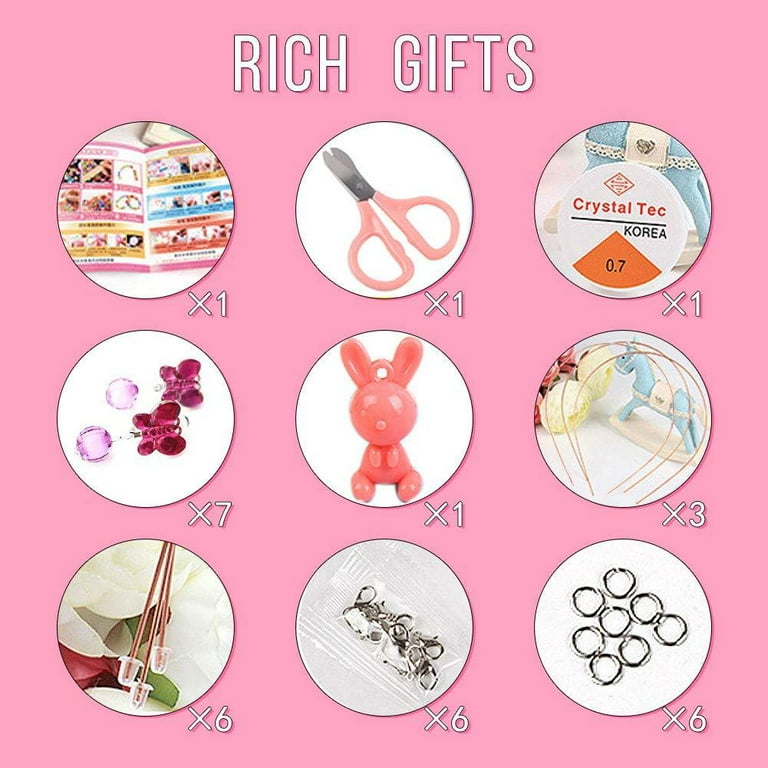  ANDYKEN Bead Kits for Girls - Kids Crafts Girls Jewelry Making  Kits Colorful Acrylic Girls Bead Set Jewelry Crafting Set