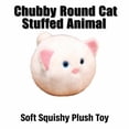 thumbnail image 3 of Chubby Round Cat Stuffed Animal with Soft Squishy Plush, White with Pink Ears, for Kids and Cat Lovers, Plush Toy, 3 of 3