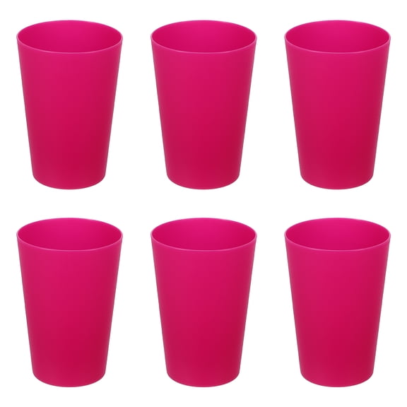 Uxcell 6 Pcs Plastic Tumblers, 8.8oz Reusable Drinking Glasses Unbreakable Water Tumblers for Home Office Outdoors Restaurant Water, Coffee, Milk, Juice, Tea, Rose Red