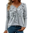 thumbnail image 3 of Zeagoo Womens Tops Dressy Casual Beach Vacation Clothes for Women Business Casual Long Shirts V Neck Tee Shirt Ladies Top and Blouses Ethnic Style, 3 of 7